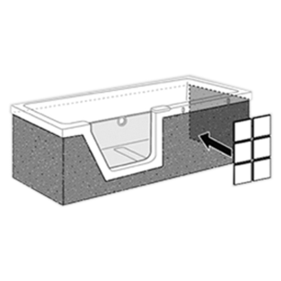 Support pour carrelage STEP-IN
PURE, pour STEP-IN 121 376
partie frontale, dos et pied
porte à gauche