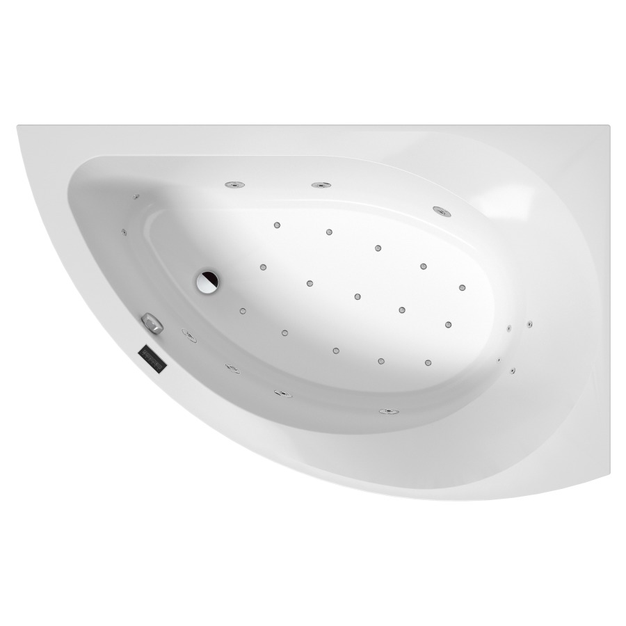 Baignoire d'angle SPECTRA
170 x 100 x 48 cm, droite
matière synthétique
Laola II Combi, 6 buses
de massage, 15 buses d'air
ventilateur avec préchauffage
de l'air, désinfection
manuelle, touches sensitives
1 éclairage blanche LED
vidage, chevalet de montage