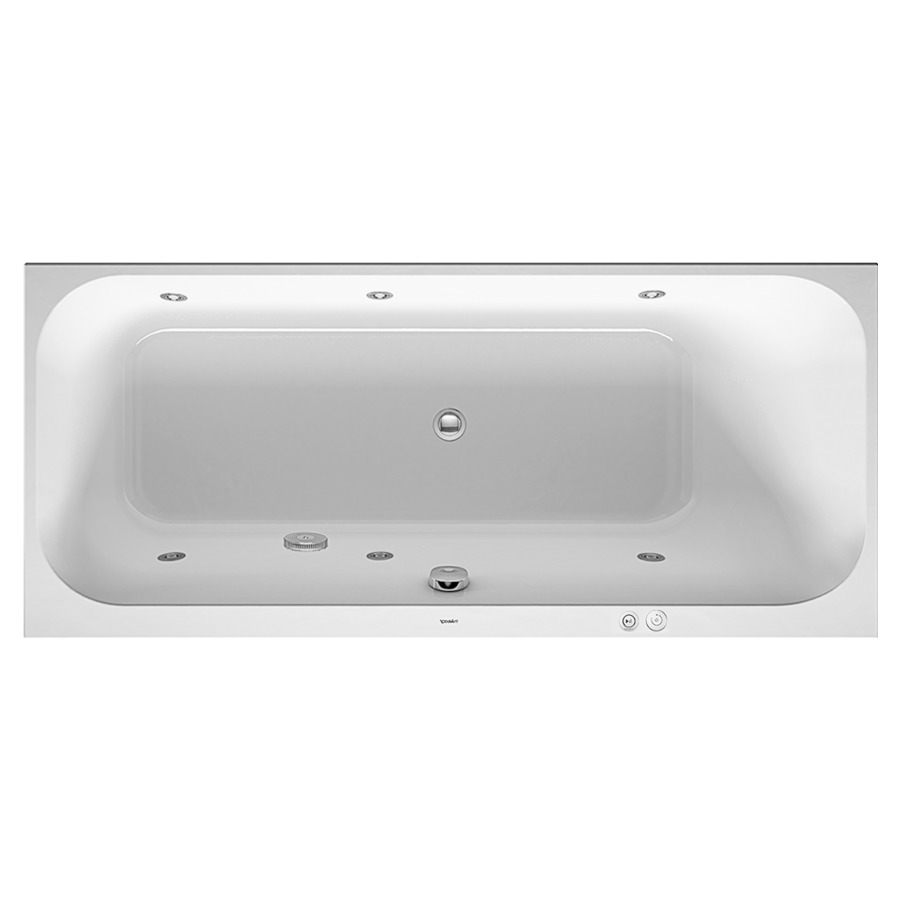 Baignoire HAPPY D.2
170 x 75 x 46 cm
Whirlpool, système Jet
matière synthétique
à encastrer, trop-plein devant
au milieu, dossier à droite
6 buses latérale d'air et
d'eau, vidage, chevalet
de montage