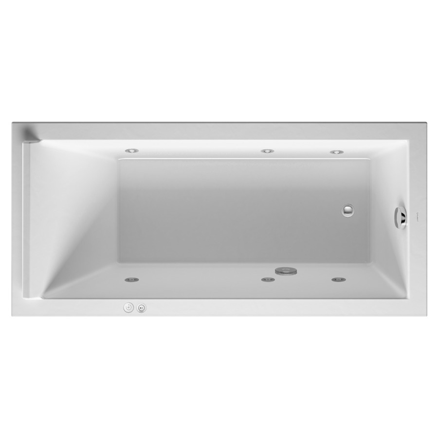 Baignoire STARCK
170 x 80 x 46 cm
Whirlpool, système Jet
matière synthétique
à encastrer ou pour tablier
6 buses latérale d'air et
d'eau, vidage, chevalet
de montage