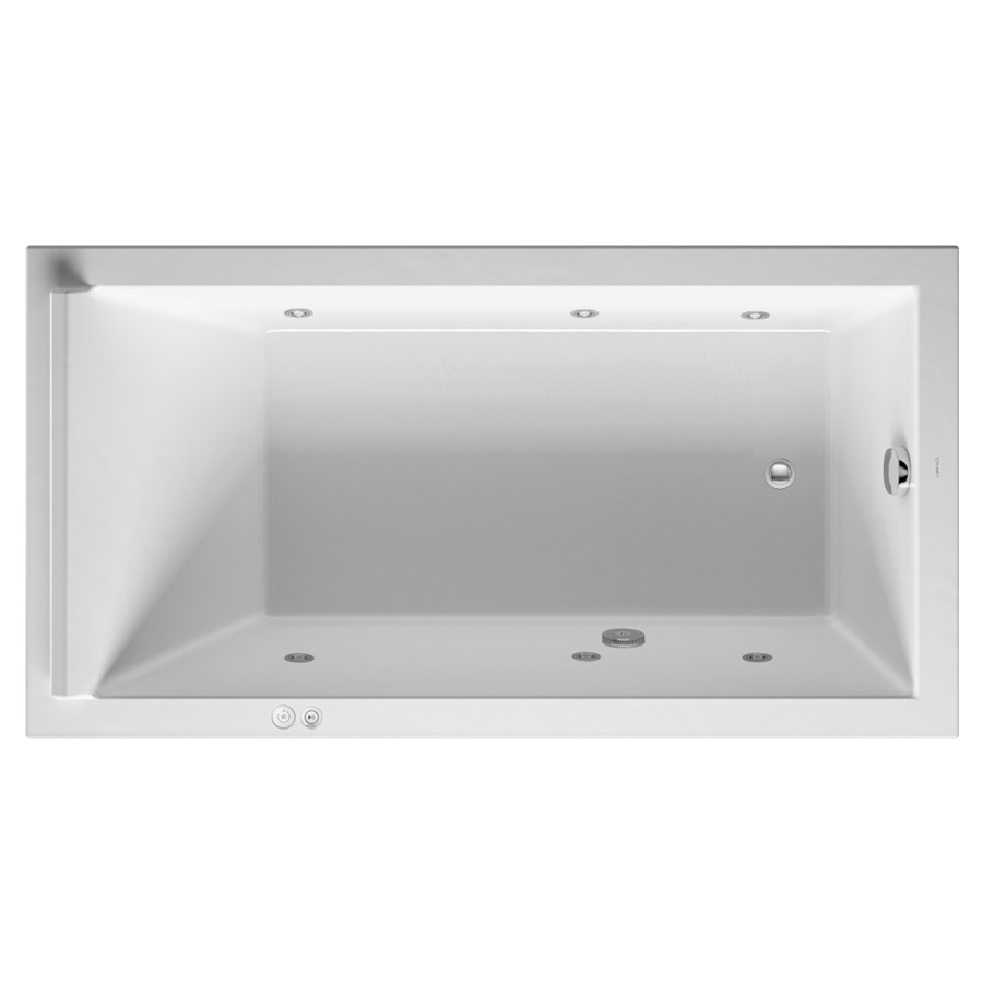 Baignoire STARCK
170 x 90 x 46 cm
Whirlpool, système Jet
matière synthétique
à encastrer ou pour tablier
6 buses latérale d'air et
d'eau, vidage, chevalet
de montage