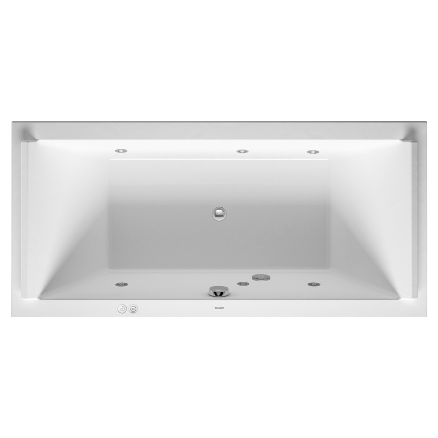 Baignoire STARCK
180 x 80 x 46 cm
Whirlpool, système Jet
matière synthétique
à encastrer ou pour tablier
2 dossiers
6 buses latérale d'air et
d'eau, vidage, chevalet
de montage