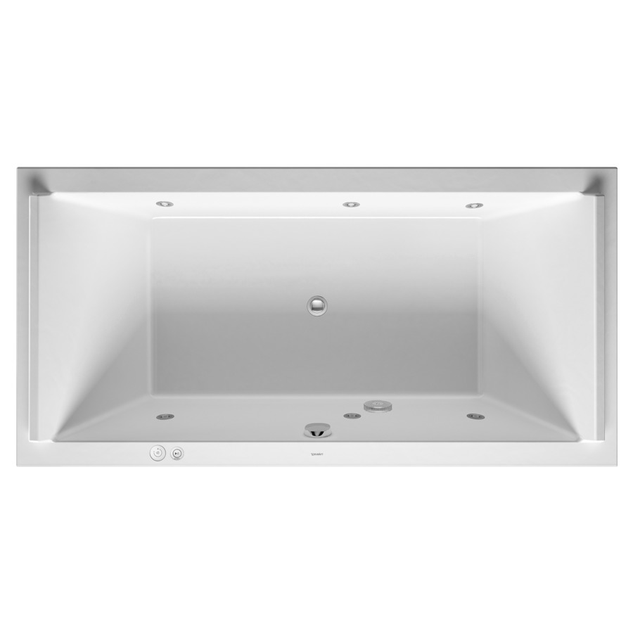 Baignoire STARCK
200 x 100 x 46 cm
Whirlpool, système Jet
matière synthétique
à encastrer ou pour tablier
2 dossiers
6 buses latérale d'air et
d'eau, vidage, chevalet
de montage