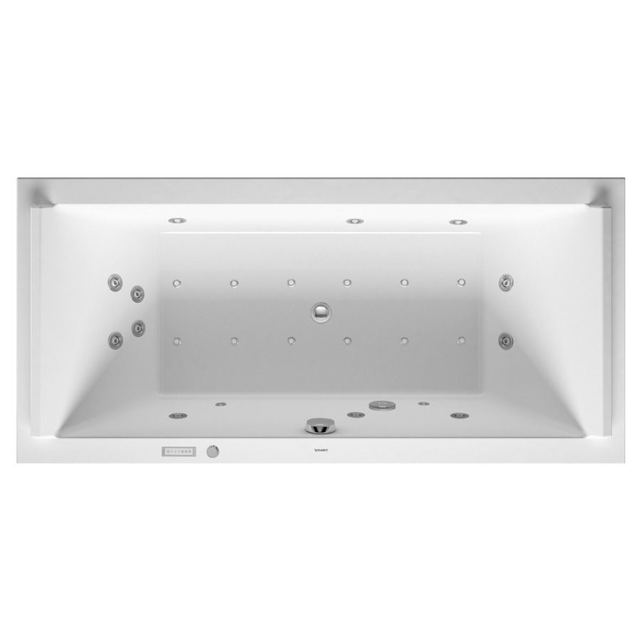Baignoire STARCK
180 x 80 x 46 cm
Whirlpool, système Combi E
matière synthétique
à encastrer ou pour tablier
2 dossiers, 6 buses latérale
d'air et d'eau, 12 buses
de sol d'air, 4 buses dorsal
d'air et d'eau, 2 buses de
massage plantaire, 2 spots
vidage, chevalet de montage