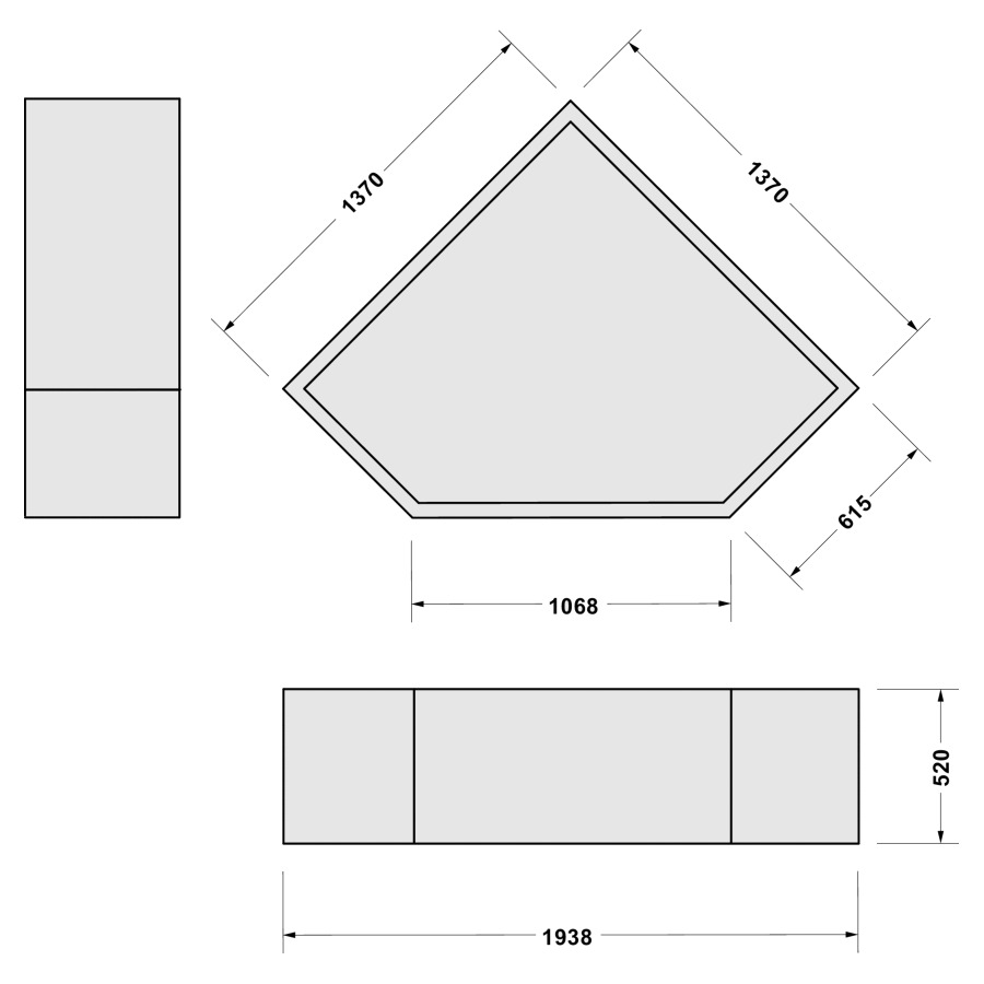 Support de baignoire D-CODE
140 x 140 cm, pour 121 976
modèle d'angle