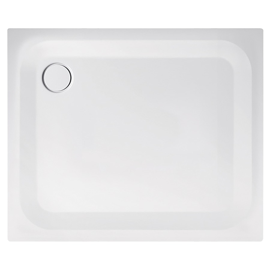 Receveur de douche SCHMIDLIN
90 x 75 x 2,5 cm, acier
écoulement côté long derrière
à gauche D 90 mm,  isolation
phonique