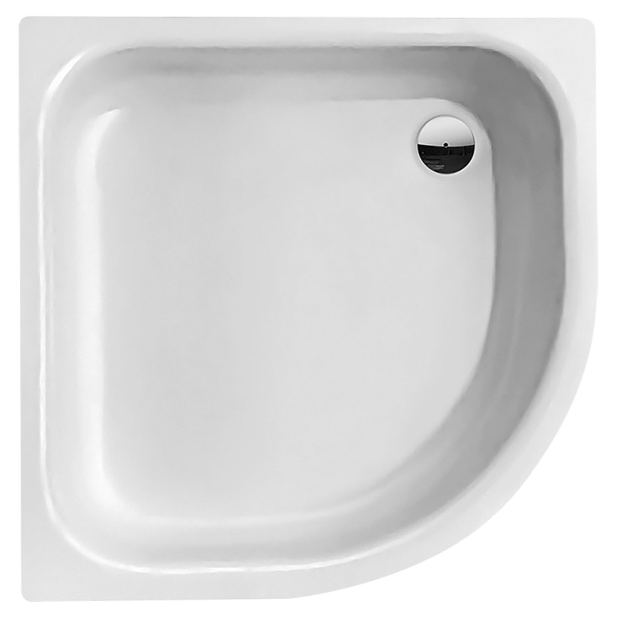 Receveur douche d'angle
SCHMIDLIN, longueur des côtés
90 cm, P 15 cm, rayon 50 cm
acier, écoulement D 52 mm
isolation phonique