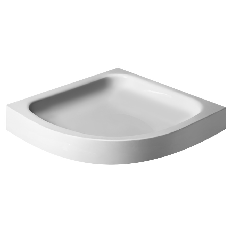 Receveur douche d'angle
SCHMIDLIN, longueur des côtés
80 cm, P 6,5 cm, H 10 cm
rayon 50 cm, acier, chevalet
de montage, tablier frontal
écoulement D 90 mm
isolation phonique