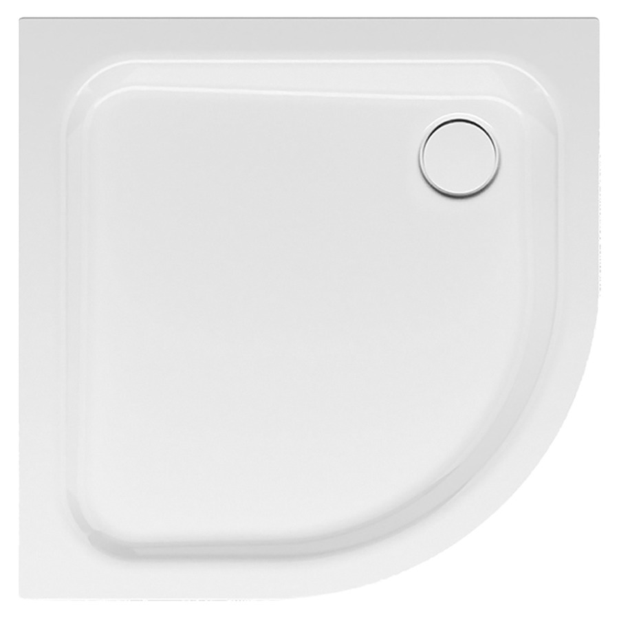 Receveur douche d'angle
SCHMIDLIN, longueur des côtés
90 cm, P 6,5 cm, rayon 50 cm
acier, écoulement D 90 mm
isolation phonique
