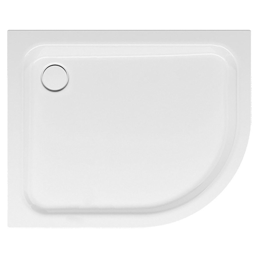 Receveur douche d'angle
SCHMIDLIN, 100 x 80 x 6,5 cm
rayon 50 cm, acier, écoulement
angle à gauche D 90 mm
isolation phonique