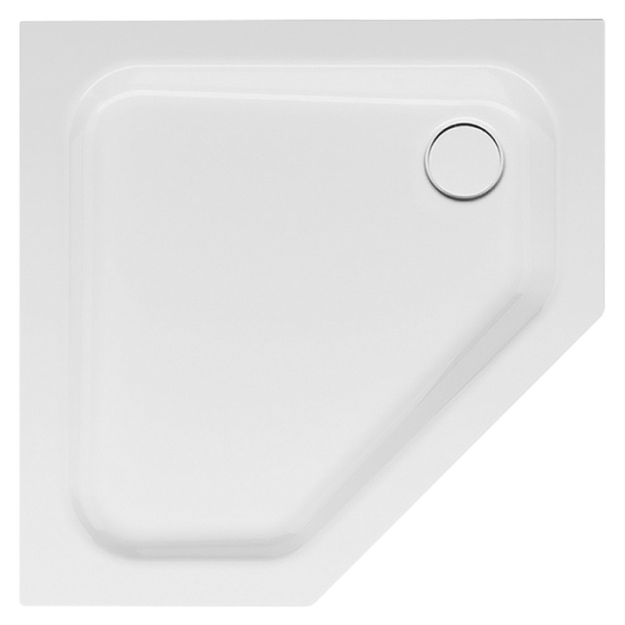 Receveur douche d'angle CARO
longueur des côtés 90 cm
P 3,5 cm, acier, écoulement
D 90 mm, isolation phonique