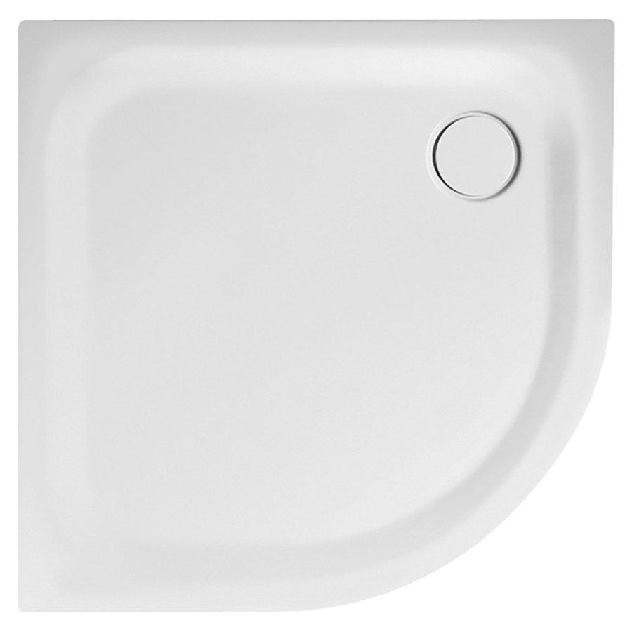 Receveur douche d'angle
SCHMIDLIN, longueur des côtés
100 cm, P 3,5 cm, rayon 50 cm
acier, écoulement D 90 mm
isolation phonique