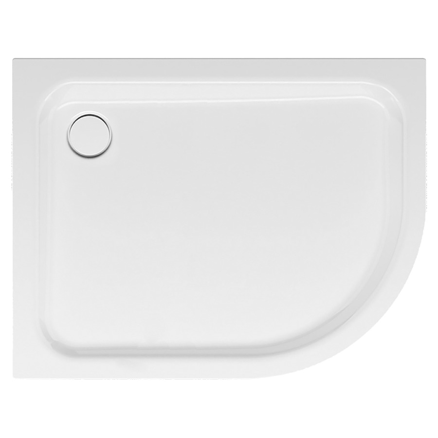 Receveur douche d'angle
SCHMIDLIN, 90 x 80 x 6,5 cm
rayon 50 cm, acier, angle à
gauche, écoulement D 90 mm
isolation phonique