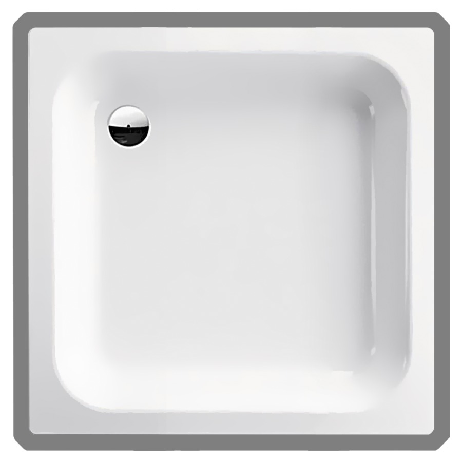 Duschenwanne SCHMIDLIN
80 x 80 x 15 cm, Stahl
Ablauf hinten links D 52 mm
Zargen an 4 Seiten, Z1111
Schallisolierung