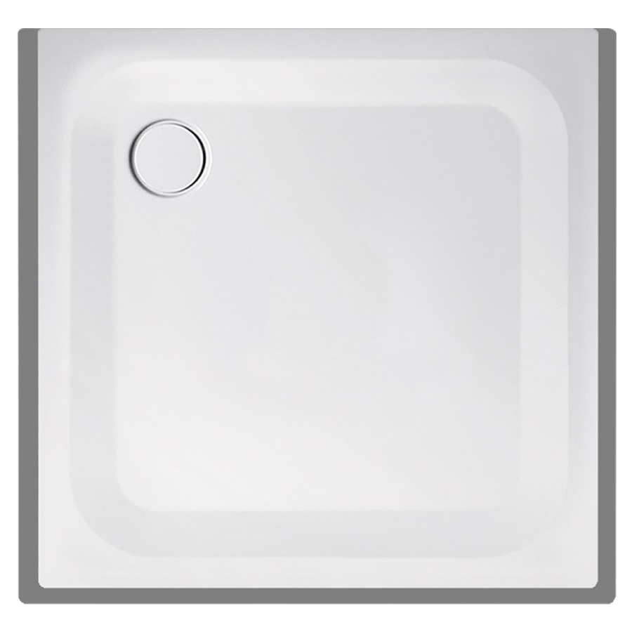 Receveur de douche SCHMIDLIN
90 x 90 x 2,5 cm, acier
écoulement derrière à gauche
D 90 mm, rebords devant
à gauche et à droite, Z0111
cadre de montage, isolation
phonique