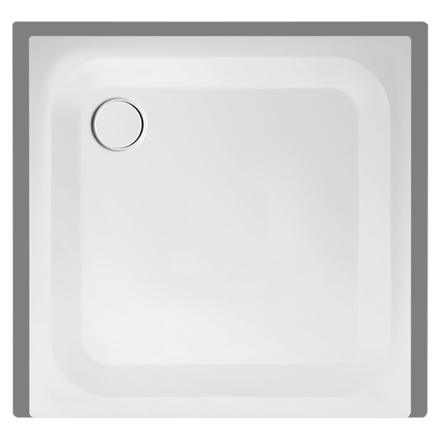 Receveur de douche SCHMIDLIN
90 x 90 x 2,5 cm, acier
écoulement derrière à gauche
D 90 mm, rebords derrière
à gauche et à droite, Z1101
cadre de montage, isolation
phonique