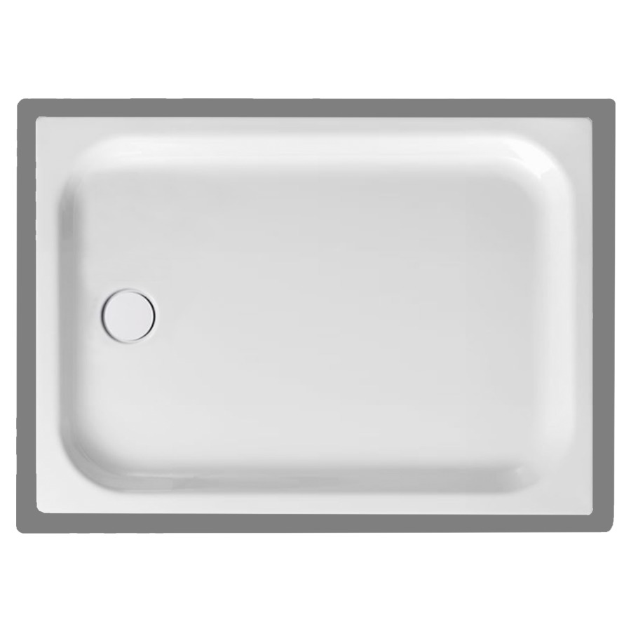 Duschenwanne SCHMIDLIN
100 x 70 x 6,5 cm, Stahl
Ablauf links Mitte D 90 mm
Zargen an 4 Seiten, Z1111
Schallisolierung