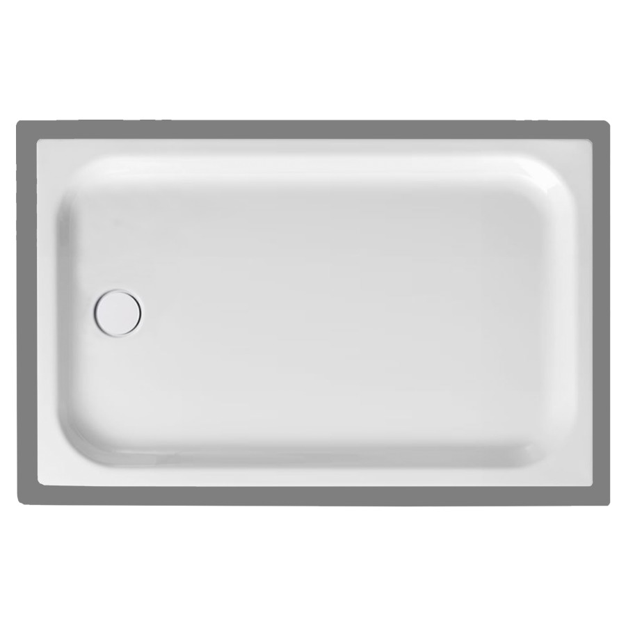 Duschenwanne SCHMIDLIN
120 x 75 x 6,5 cm, Stahl
Ablauf links Mitte D 90 mm
Zargen an 4 Seiten, Z1111
Schallisolierung