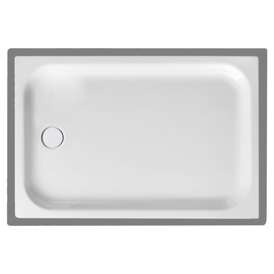 Duschenwanne SCHMIDLIN
120 x 80 x 6,5 cm, Stahl
Ablauf links Mitte D 90 mm
Zargen an 4 Seiten, Z1111
Schallisolierung