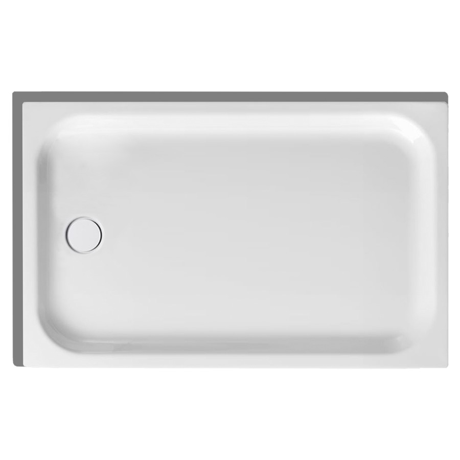 Receveur de douche SCHMIDLIN
120 x 75 x 6,5 cm, acier
écoulement à gauche au milieu
D 90 mm, rebords derrière et
à gauche, Z1001, isolation
phonique
