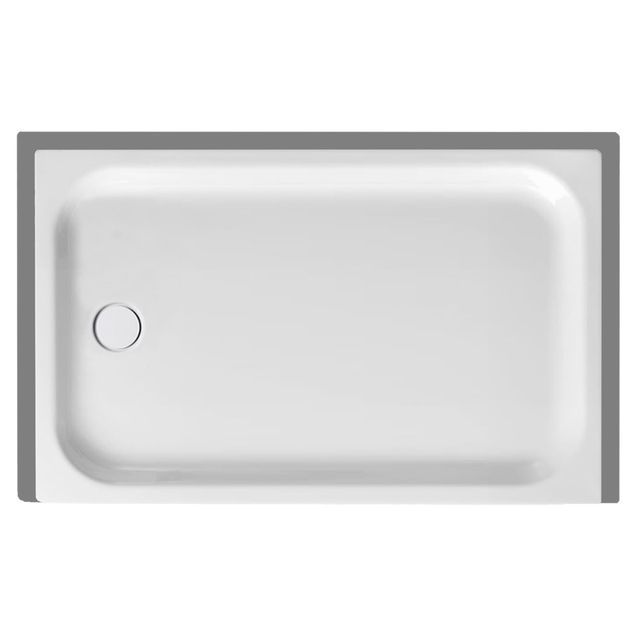 Receveur de douche SCHMIDLIN
120 x 75 x 6,5 cm, acier
écoulement à gauche au milieu
D 90 mm, rebords derrière
à gauche et à droite, Z1101
isolation phonique