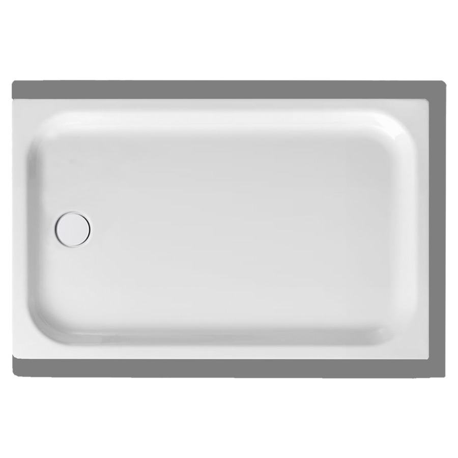 Receveur de douche SCHMIDLIN
120 x 75 x 6,5 cm, acier
écoulement à gauche au milieu
D 90 mm, rebords derrière
à devant et à droite, Z1110
isolation phonique