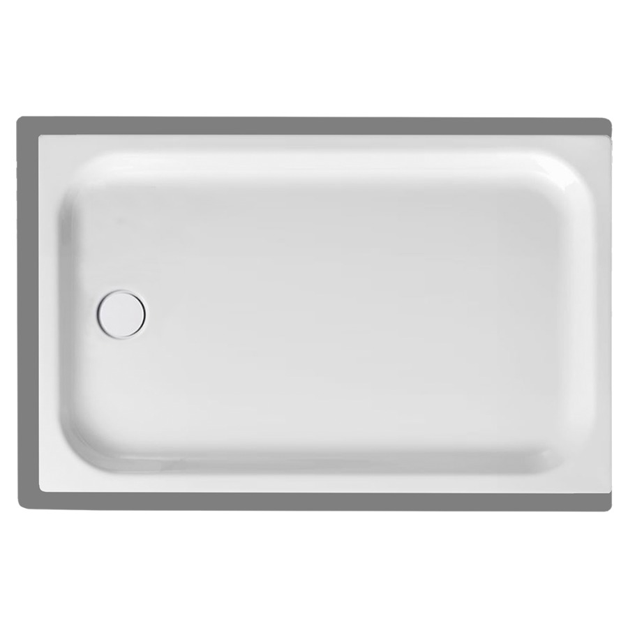 Receveur de douche SCHMIDLIN
120 x 75 x 6,5 cm, acier
écoulement à gauche au milieu
D 90 mm, rebords derrière
à devant et à gauche, Z1011
isolation phonique