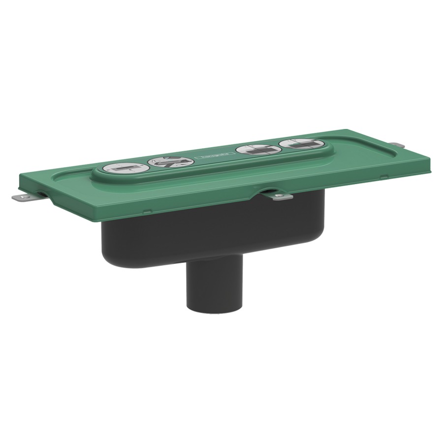 Corps à encastrer UBOX
UNIVERSAL
pour set d'installation, pour
installation vertical
corps de base, siphon
natte d'étanchéité prémontée
plaques de réglage en hauteur
capuchon de protection de la
construction, garde d'eau
siphon 50 mm, hauteur minimale
de construction 75 mm