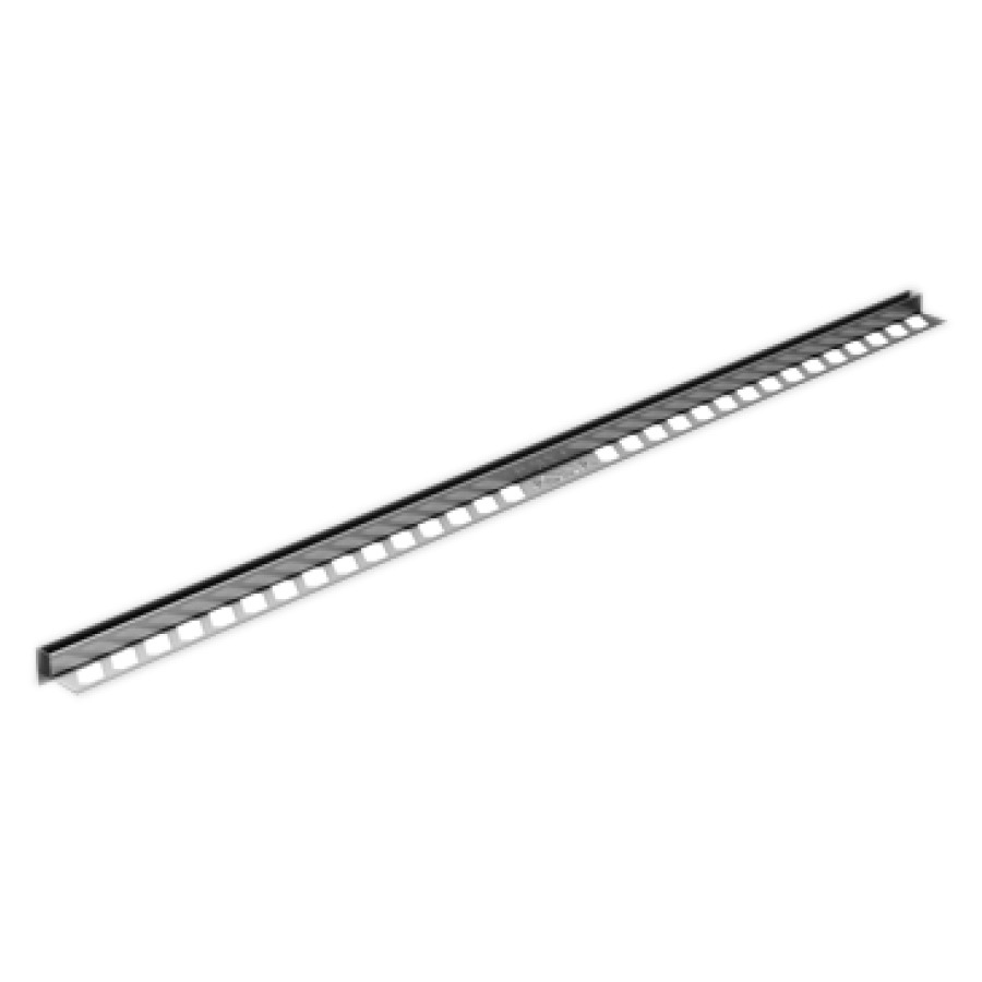 Profil de cale AQUA gauche
longueur 148 cm, H5 19 mm
H2 42 mm, longueur
personnalisable sur place
pour pario de douche
en verre, acier inoxydable
côté visible poli