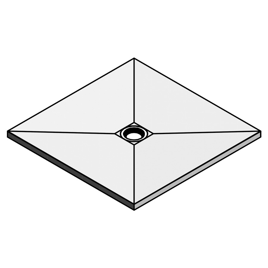 Élément au sol WEDI-FUNDO
PRIMO CARRE 120 x 120 x 4 cm
de plain-pied
écoulement centré