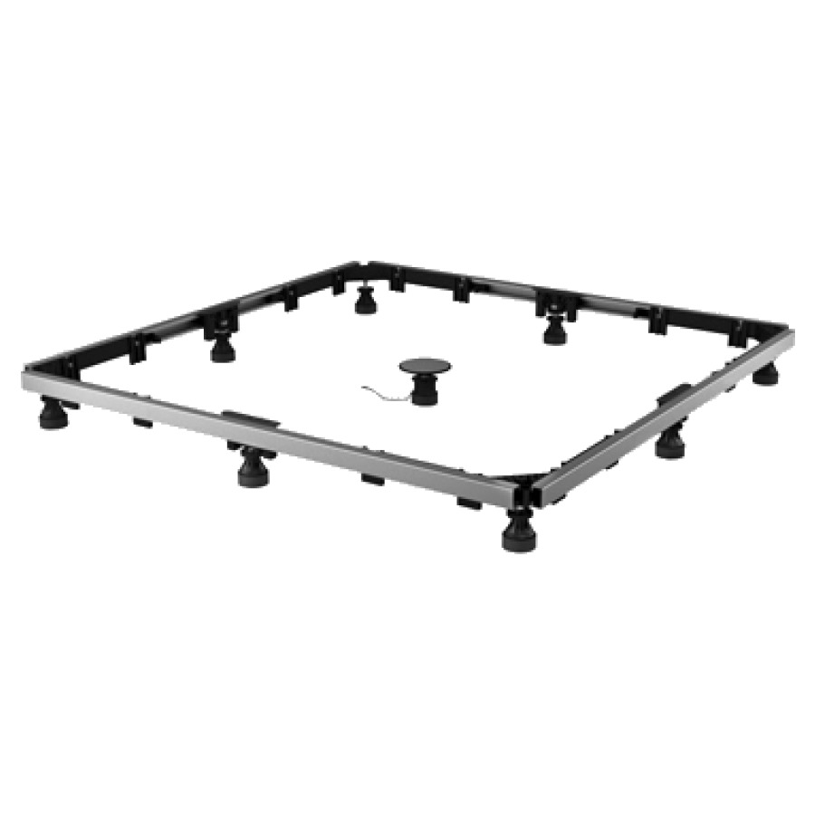 Cadre de montage MEPA SF
pour receveurs de douche
superplats rectangulaires en
acier, en matière synthétique
en coulée minérale 
rectangle, 70-120 x 70-120 cm
acrylique 70-100 x 70-100 cm
8 pieds, H 6.5-19 cm avec Set
d'enlargissement 886 126/127
H 5,5-23 cm réglable
1 pied EasyLift, ADS
4 attaches de fixation au sol