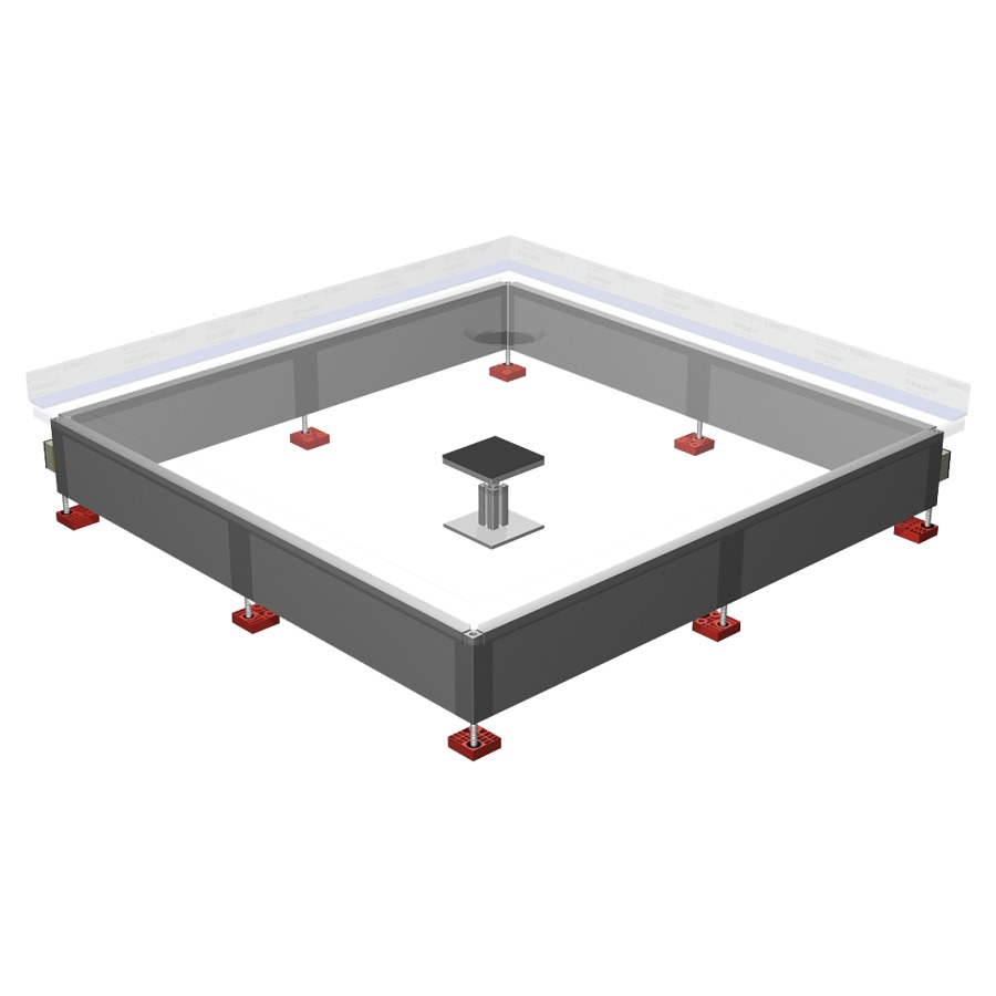 Support de douche GABAG
COMPACT, profil en aluminium
plaques XPS revêtues
directement carrelée jusqu'à
45 kg/m2, pour receveur de
douche acier/émaillé
160 x 90 cm, dimension support
de douche 156 x 86 cm, hauteur
de support réglable 19-24 cm
