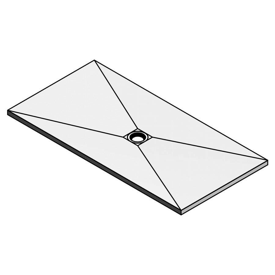 Élément au sol WEDI-FUNDO
PRIMO RECTANGLE
180 x 90 x 4 cm, de plain-pied
écoulement centré