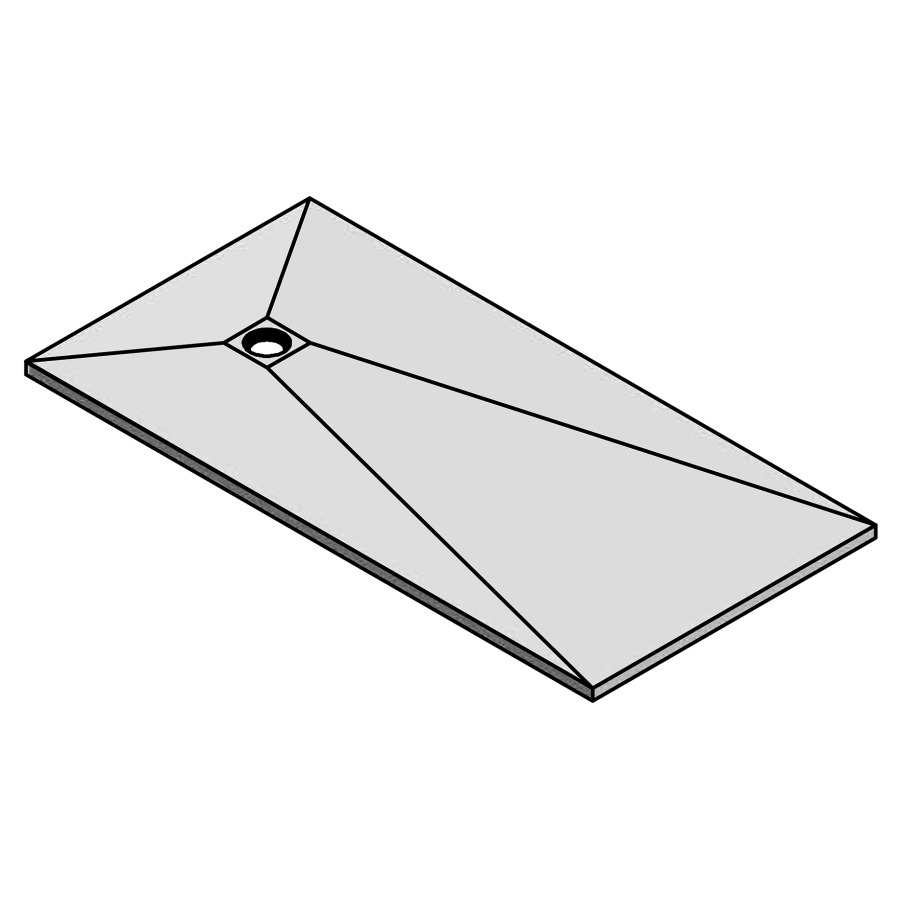Élément au sol WEDI-FUNDO
PRIMO, 200 x 100 x 4 cm
de plain-pied, écoulement
decentral
