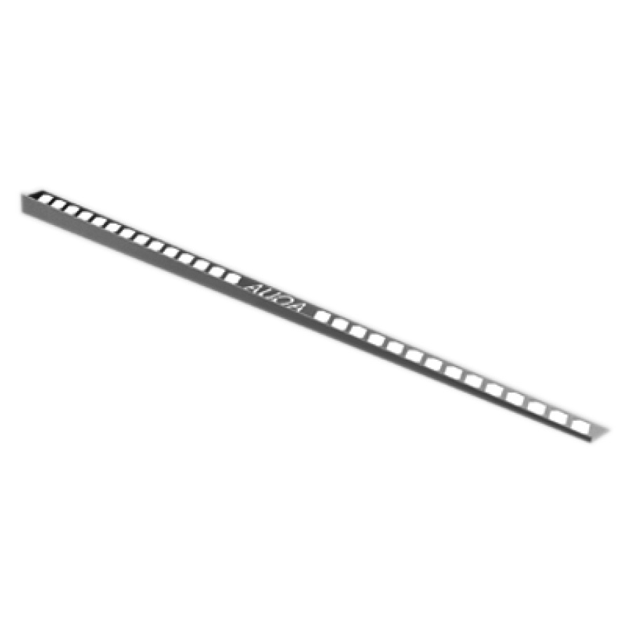 Profil de cale AQUA droite
hauteur réglable
longueur personnalisable sur
place, longueur 148 cm
H1 9-18 mm, H2 34 mm
acier inoxydable
côté visible poli