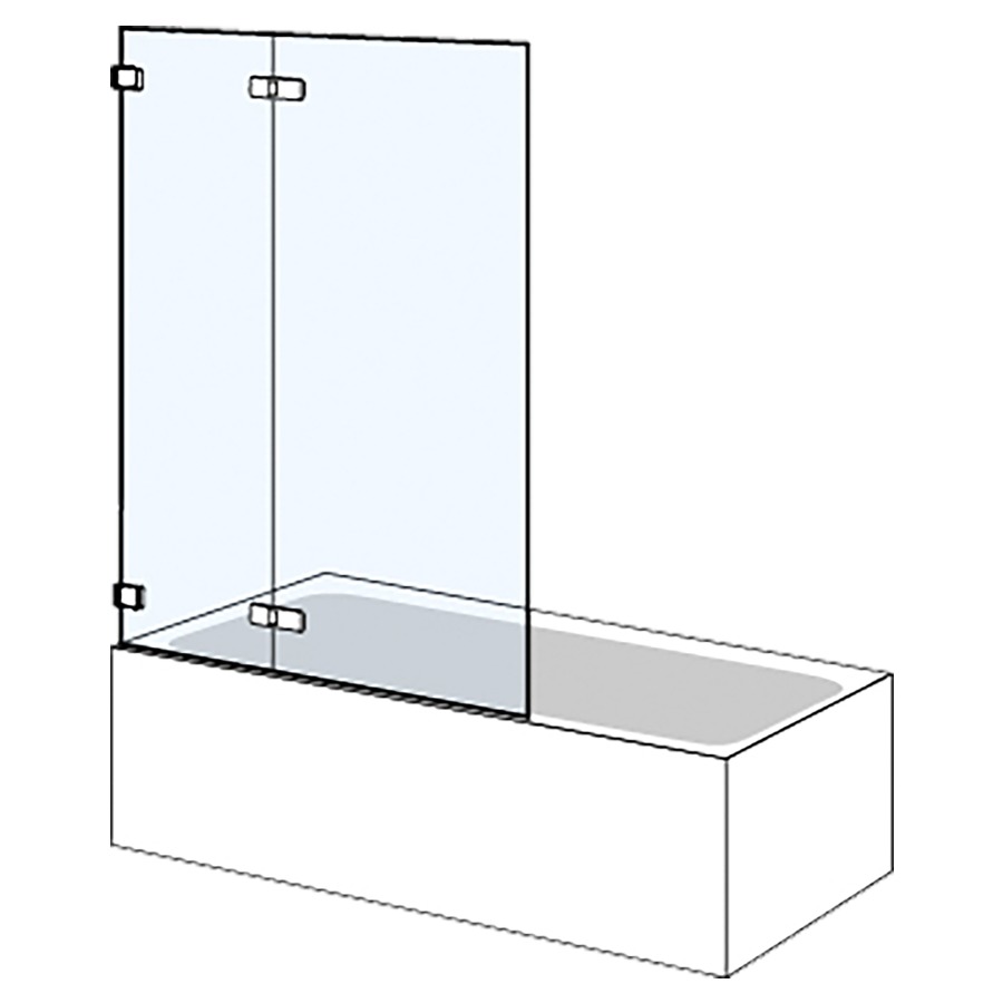Porte battante S606PLUS
100 cm, H 160 cm
porte charnière à gauche, avec
élément fixe, sur baignoire