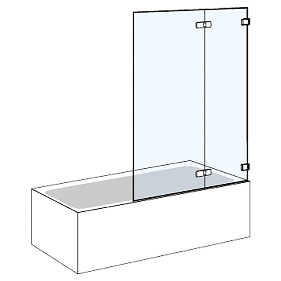 Porte battante S606PLUS
100 cm, H 160 cm
porte charnière à droite, avec
élément fixe, sur baignoire