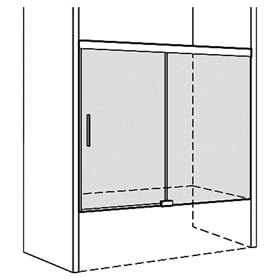 Porte coulissante S606PLUS
NICHE, 160,1-180 cm
H 150 cm, sans cadre
2 panneaux, partie fixe à
à droite, Soft-Stop, fonction
Self-Close, sur baignoire
MESURES EXACTES SELON PRISE
DE MESURE