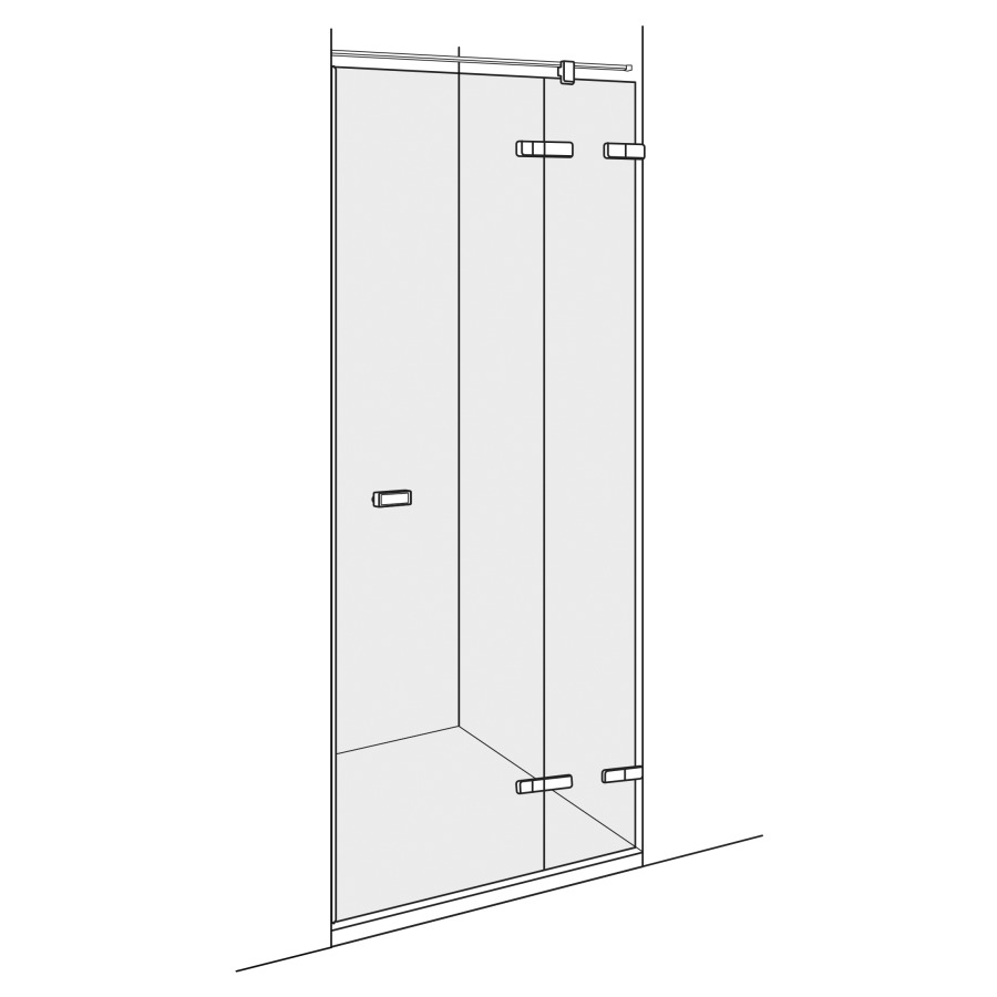 Pendeltüre VIVA NISCHE
125,1-180 cm, H -220 cm
mit Festteil rechts
Fixierung mit Beschlag, ohne
Dekoreinlage, GENAUE MASSE
NACH AUSMASS
Bei Armaturenfarbe muss bei
der Bestellung der Farbcode
der Armatur angegeben werden