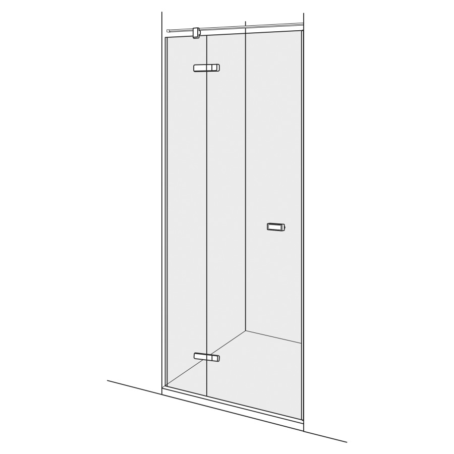 Pendeltüre VIVA NISCHE
-125 cm, H -220 cm
mit Festteil links
Fixierung mit Wandanschluss-
profil, ohne Dekoreinlage
GENAUE MASSE NACH AUSMASS