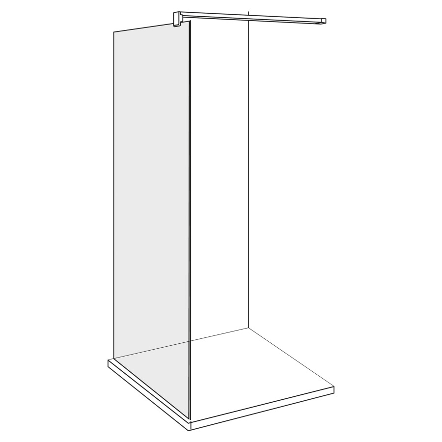 Seitenwand VIVA
150,1-180 cm, H -220 cm
freistehend, Montage links
Fixierung mit Glasanker
geklebt, ohne Dekoreinlage
GENAUE MASSE NACH AUSMASS
