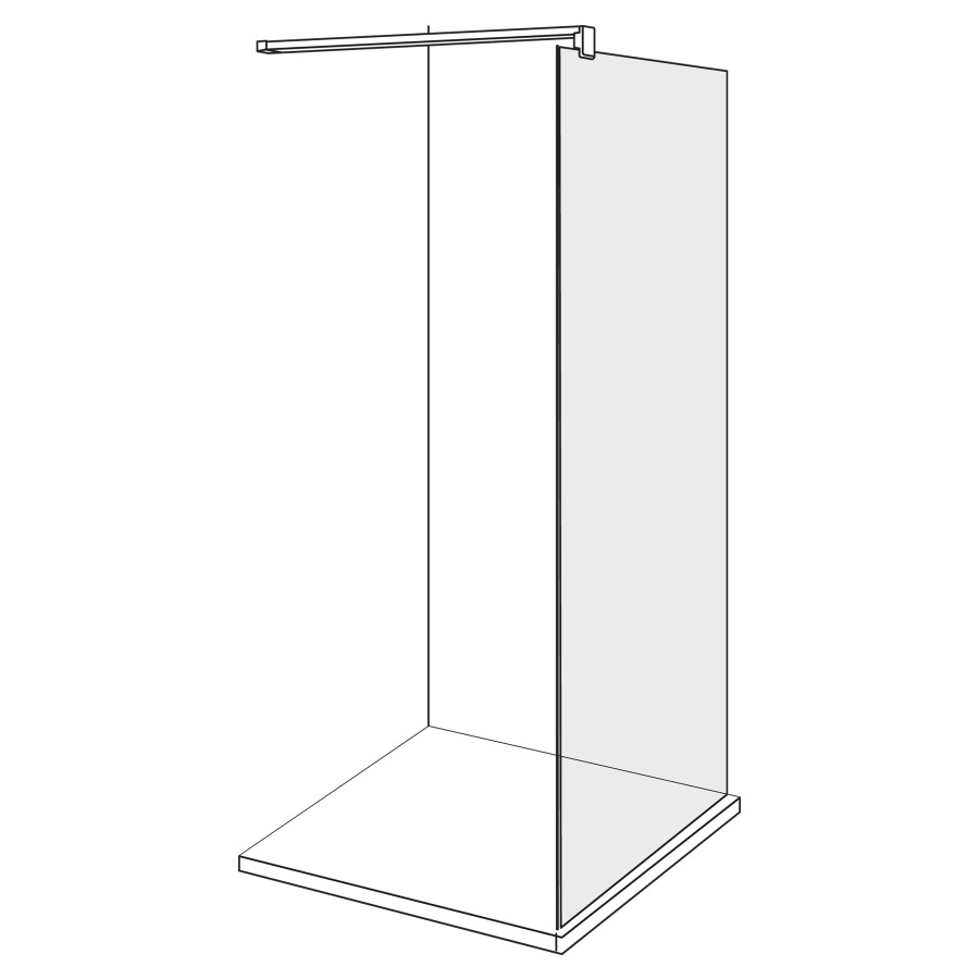 Seitenwand VIVA
80,1-125 cm, H -220 cm
freistehend, Montage rechts
Fixierung mit Glasanker
geklebt, ohne Dekoreinlage
GENAUE MASSE NACH AUSMASS