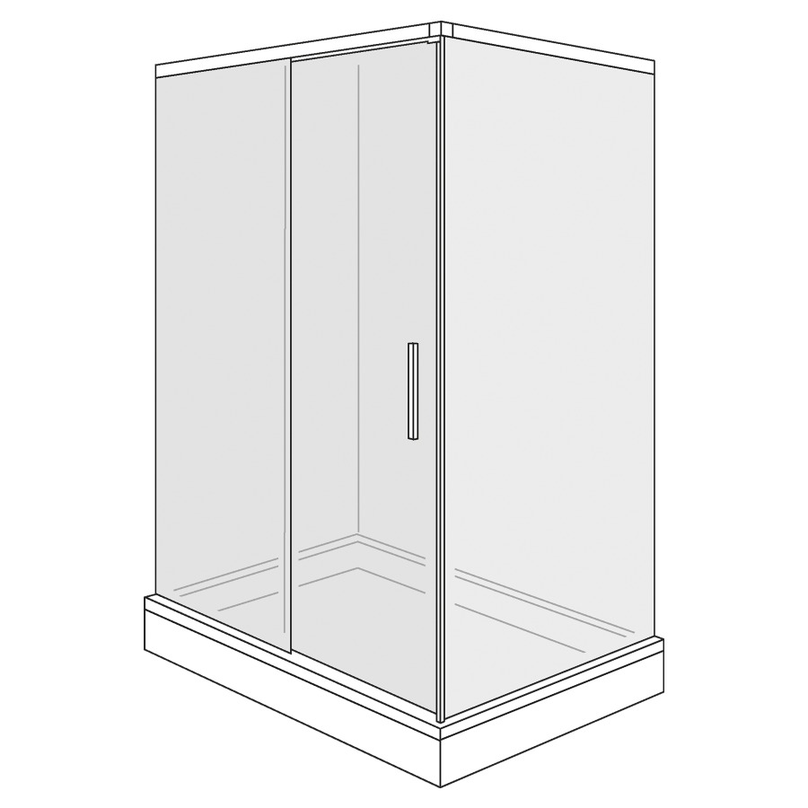 Porte coulissante BELLA VITA 3
PLUS
-140 x -140 cm, H -210 cm
2 parties, partie fixe butée à
gauche, avec paroi latérale
côté fermeture, fonction
Soft-Close, MESURES EXACTES
SELON PRISE DE MESURE