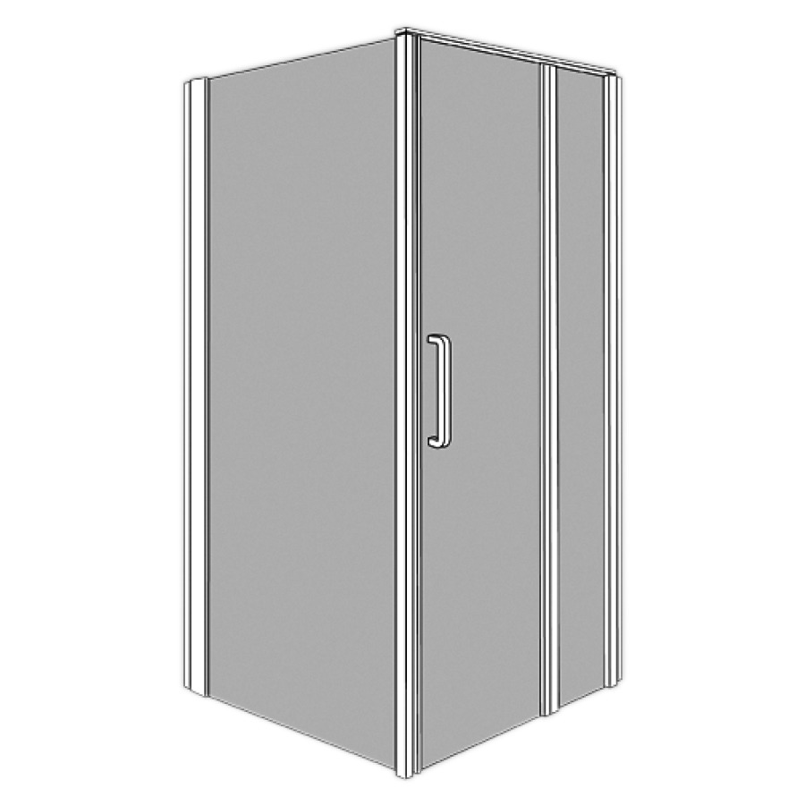Porte battante BELLA VITA 3
118-120,5 cm, H 200 cm
pour cloison latérale
avec partie fixe
charnières à droite
montage sur receveur de douche