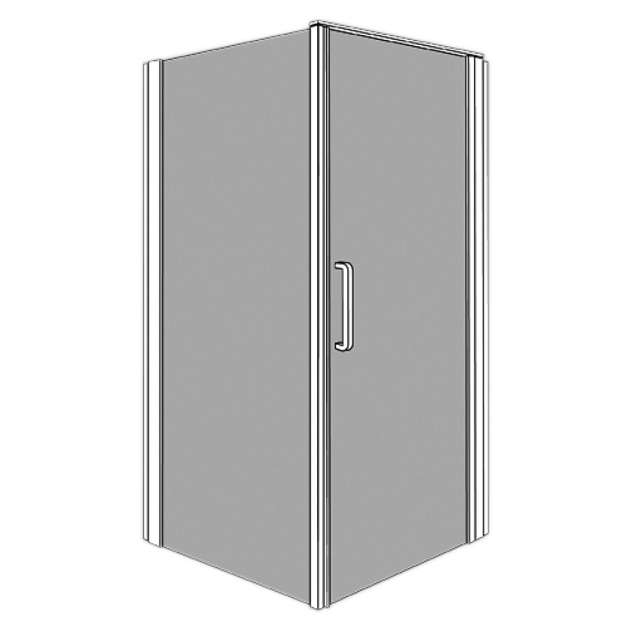 Porte battante BELLA VITA 3
98,5-100,5 cm, H 200 cm
pour cloison latérale
charnières à droite
montage sur receveur de douche