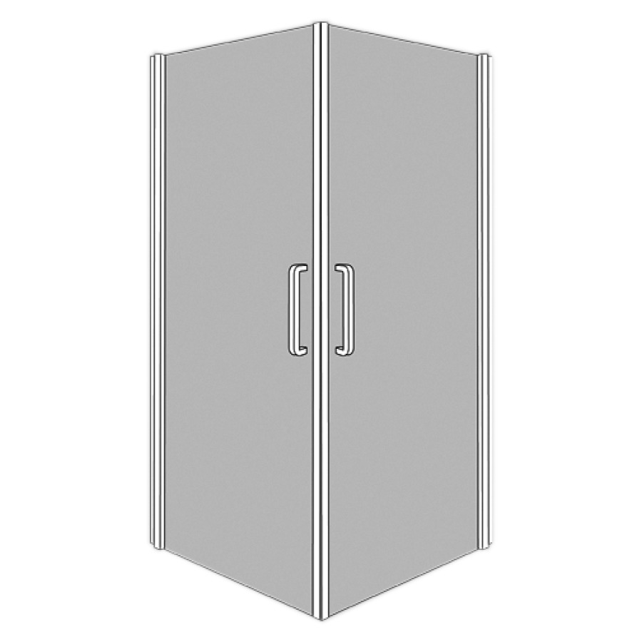 Porte battante BELLA VITA 3
78,5-80,5 cm, H 200 cm
pour entrée diagonale
charnières à droite
montage sur receveur de douche