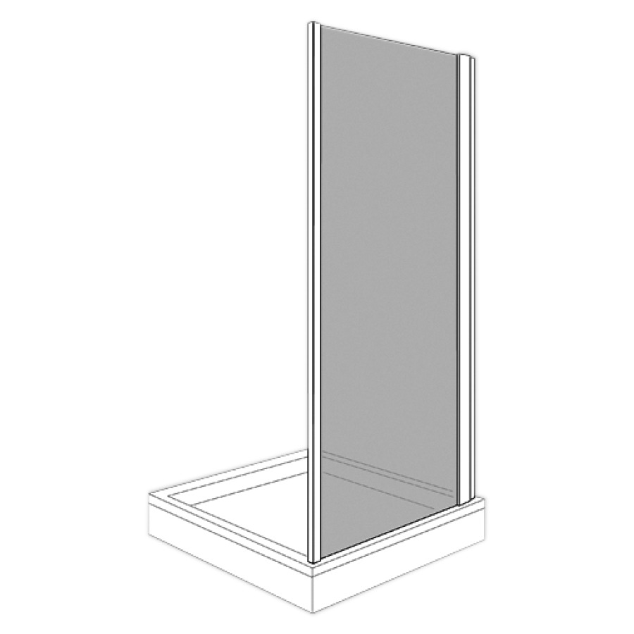 Cloison latérale BELLA VITA 3
73-75,5 cm, H 200 cm
charnières à droite, pour
porte battante et porte
pliante, montage sur receveur
de douche