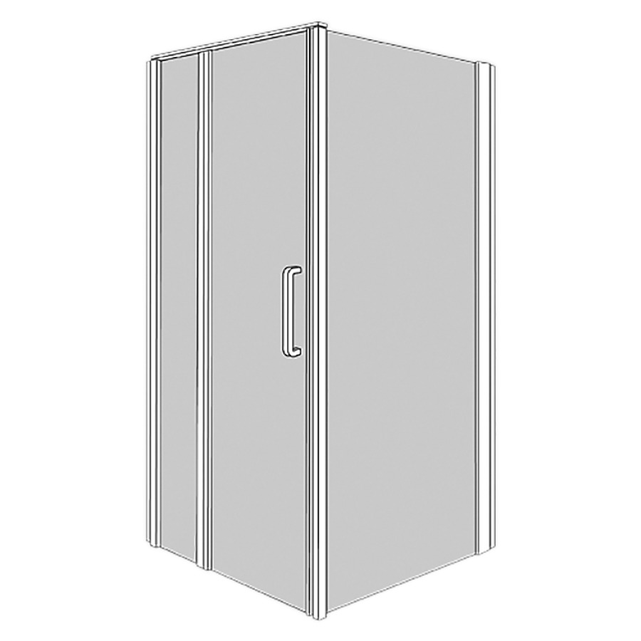 Porte battante BELLA VITA 3
98-100,5 cm, H 200 cm
pour cloison latérale
avec partie fixe
charnières à gauche
montage sur carrelage