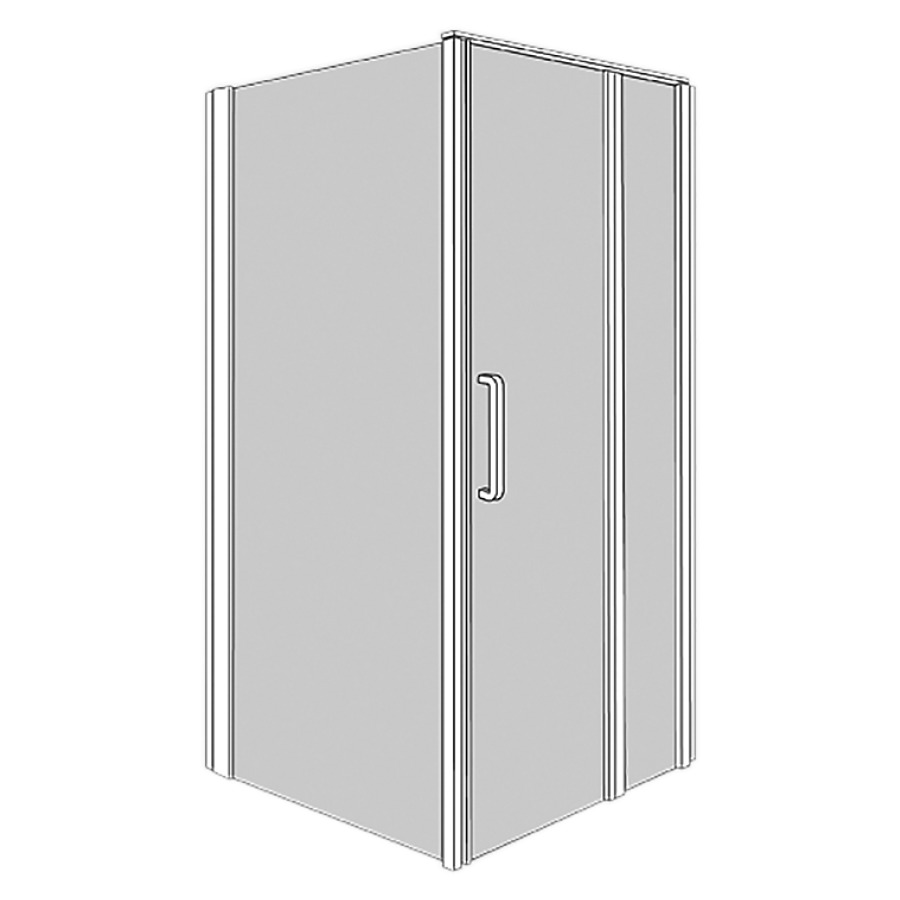 Porte battante BELLA VITA 3
118-120,5 cm, H 200 cm
pour cloison latérale
avec partie fixe
charnières à droite
montage sur carrelage