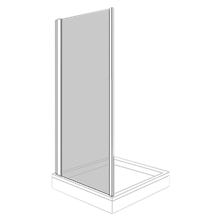 Cloison latérale BELLA VITA 3
88-90,5 cm, H 200 cm
charnières à gauche, pour
porte battante et porte
pliante, montage sur carrelage